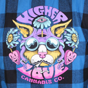 Aviation Cat Flannel Shirt - Blue