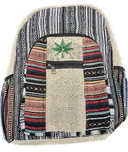 Hemp Backpack with Green Leaf